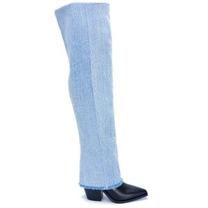Light Blue Over-the-Knee Boots